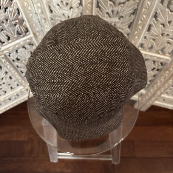 Vintage Totes Rain Rolls Right Off Mens Walking Hat Brown Herringbone Size L - Picture 6 of 8
